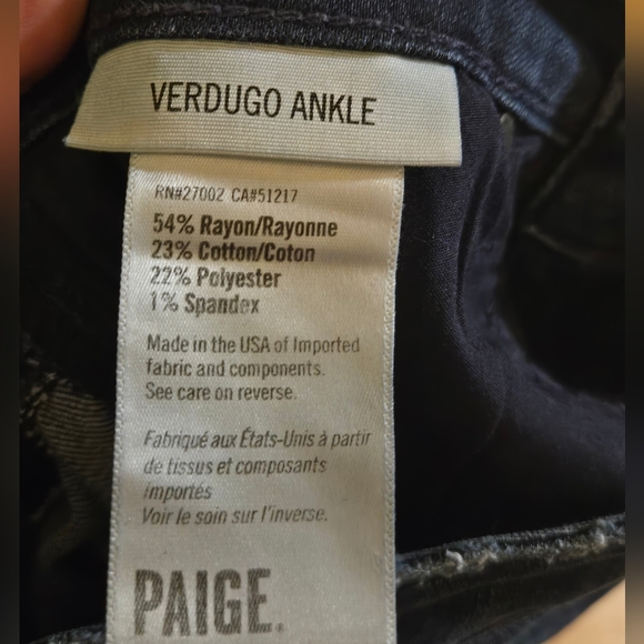 PAIGE Verdugo AnkleBlue Slim Jeans with Vintage Wash - Picture 6 of 7